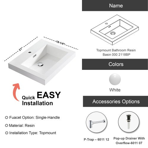 Glossy Resin Bathroom Sink 8