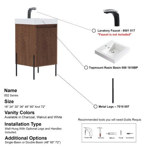 002 Series Walnut Wood Bathroom Vanity 8