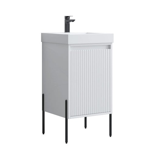 002 Series White Wood Bathroom Vanity 1