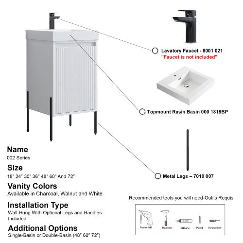 002 Series White Wood Bathroom Vanity 8