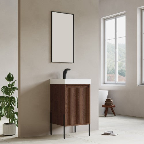 002 Series Walnut Wood Bathroom Vanity 3