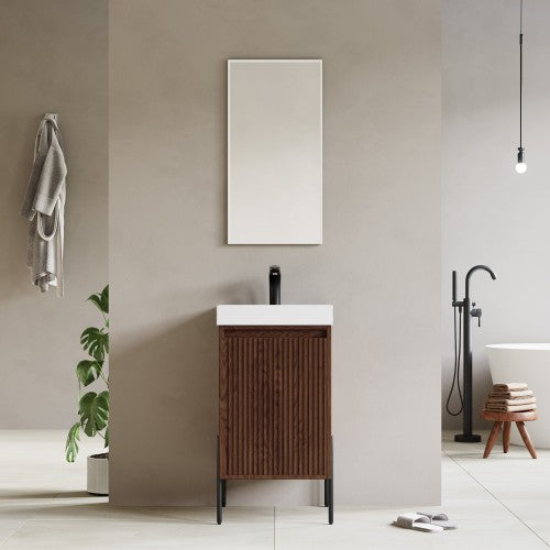 002 Series Walnut Wood Bathroom Vanity 2