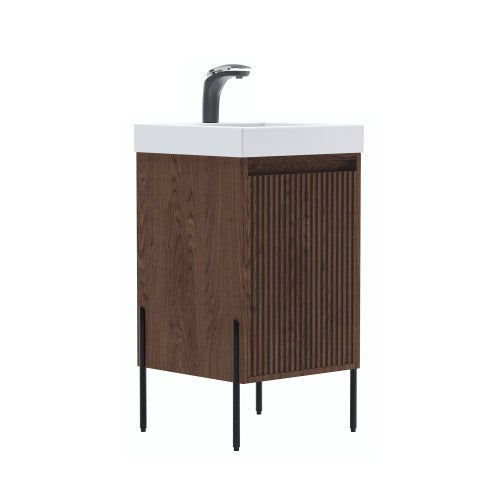 002 Series Walnut Wood Bathroom Vanity 1
