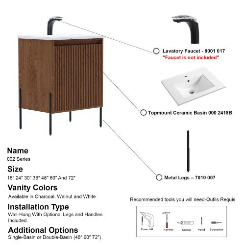 002 Series Walnut Wood Bathroom Vanity 6