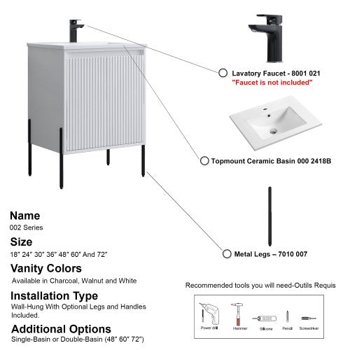 002 Series White Wood Bathroom Vanity 8