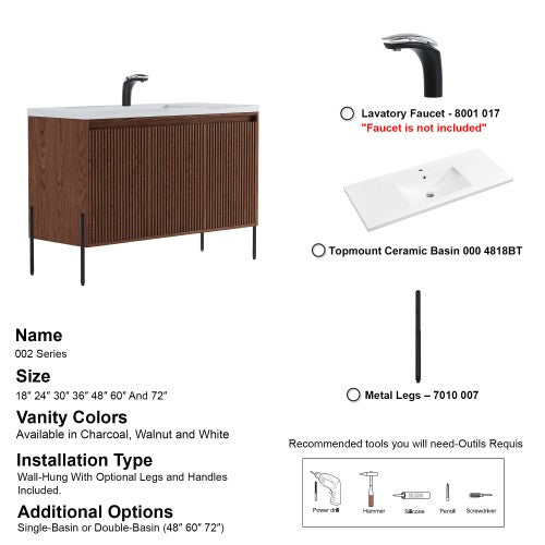 002 Series Walnut Wood Bathroom Vanity 8