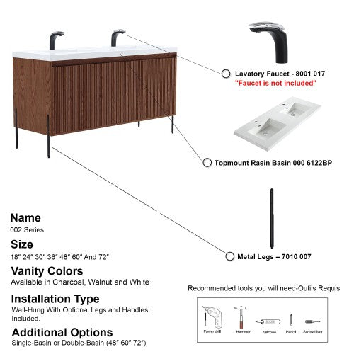 002 Series Walnut Wood Bathroom Vanity 8