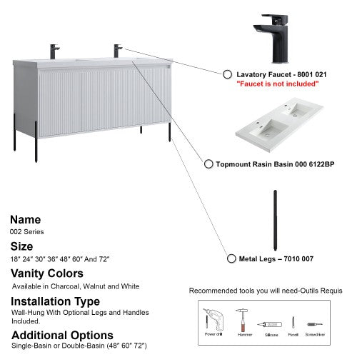 002 Series White Wood Bathroom Vanity 7