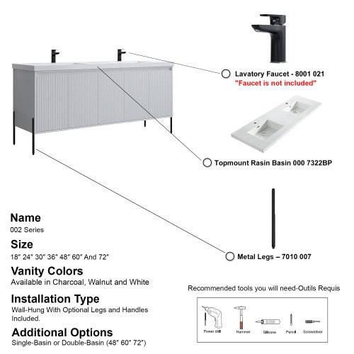 002 Series White Wood Bathroom Vanity 8