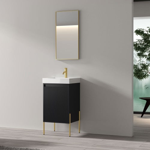002 Series Charcoal Wood Bathroom Vanity 2