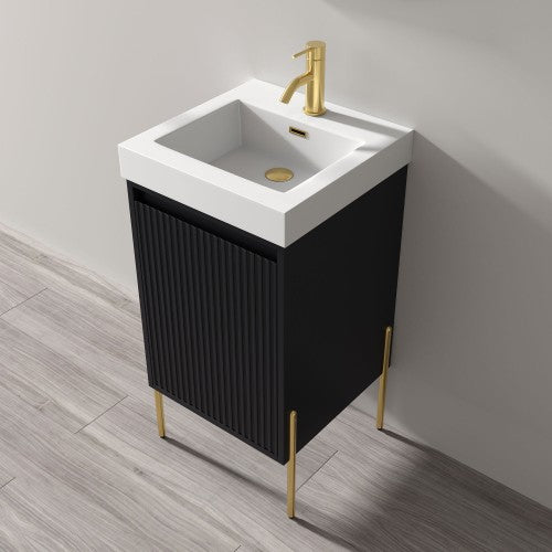 002 Series Charcoal Wood Bathroom Vanity 4