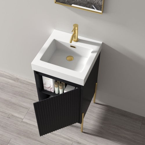 002 Series Charcoal Wood Bathroom Vanity 5