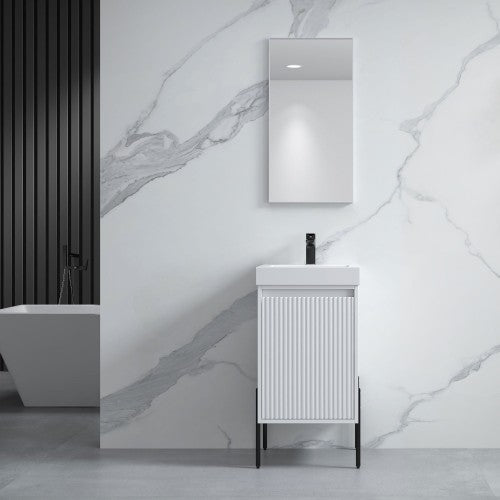 002 Series White Wood Bathroom Vanity 2