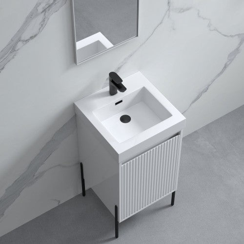 002 Series White Wood Bathroom Vanity 4