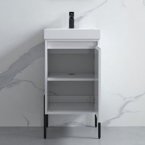 002 Series White Wood Bathroom Vanity 6