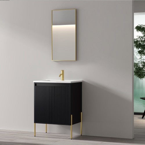 002 Series Charcoal Wood Bathroom Vanity 3