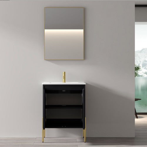 002 Series Charcoal Wood Bathroom Vanity 4