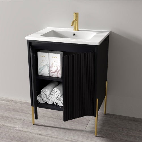 002 Series Charcoal Wood Bathroom Vanity 5