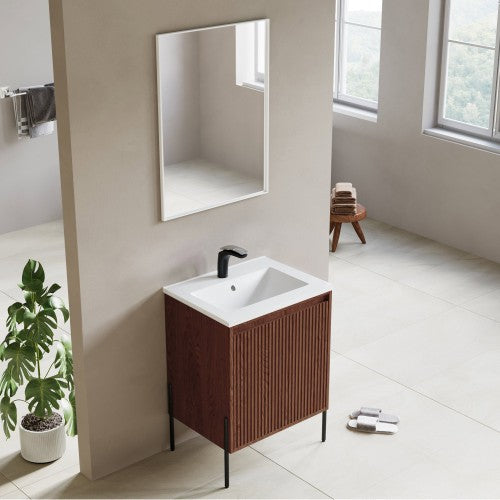 002 Series Walnut Wood Bathroom Vanity 4