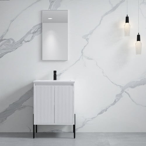 002 Series White Wood Bathroom Vanity 2