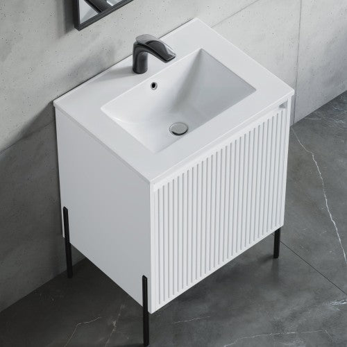 002 Series White Wood Bathroom Vanity 4