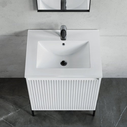 002 Series White Wood Bathroom Vanity 5