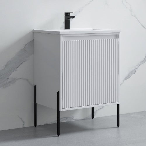 002 Series White Wood Bathroom Vanity 1