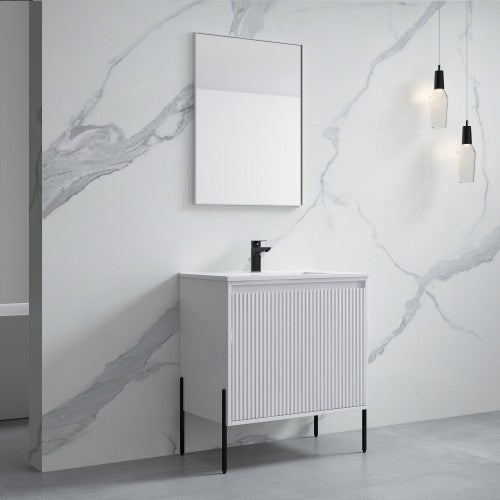 002 Series White Wood Bathroom Vanity 3