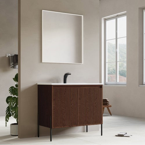 002 Series Walnut Wood Bathroom Vanity 3