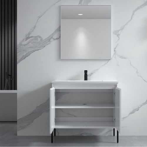 002 Series White Wood Bathroom Vanity 5