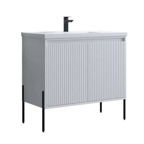 002 Series White Wood Bathroom Vanity 6