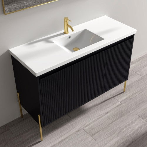 002 Series Charcoal Wood Bathroom Vanity 1