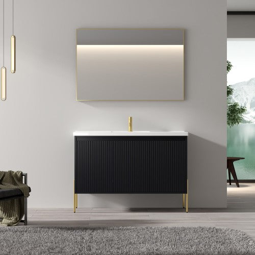 002 Series Charcoal Wood Bathroom Vanity 2