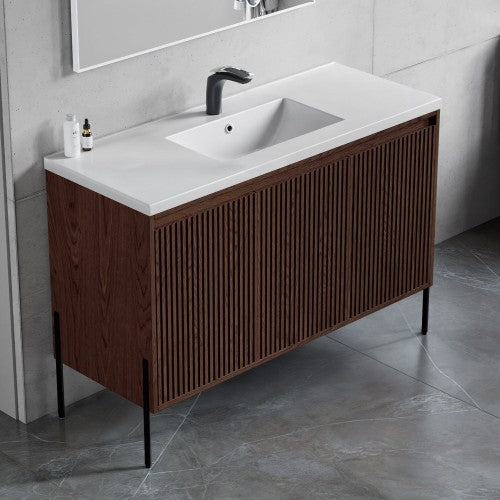 002 Series Walnut Wood Bathroom Vanity 1