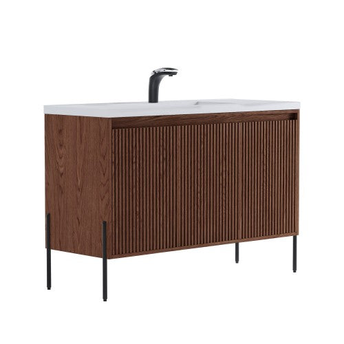 002 Series Walnut Wood Bathroom Vanity 7