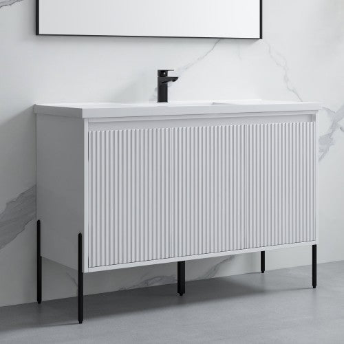 002 Series White Wood Bathroom Vanity 1