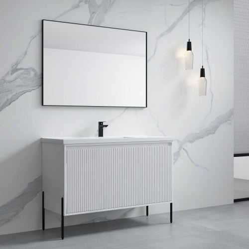 002 Series White Wood Bathroom Vanity 3