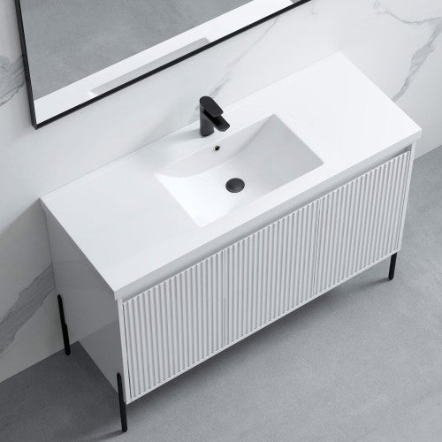 002 Series White Wood Bathroom Vanity 4