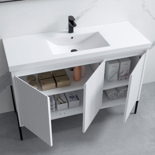 002 Series White Wood Bathroom Vanity 5