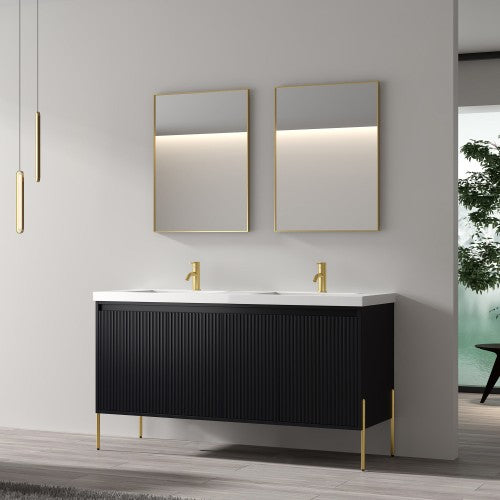 002 Series Charcoal Wood Bathroom Vanity 3
