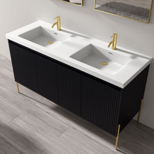 002 Series Charcoal Wood Bathroom Vanity 4