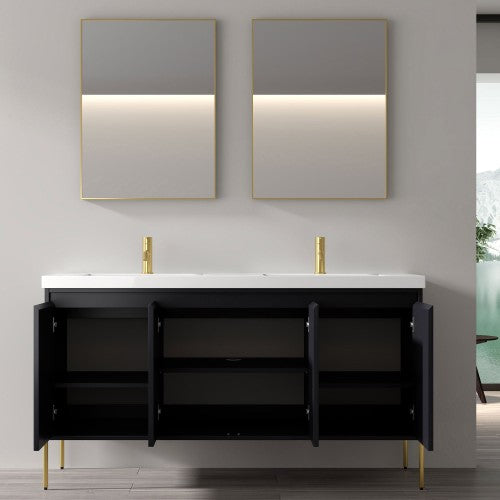 002 Series Charcoal Wood Bathroom Vanity 5