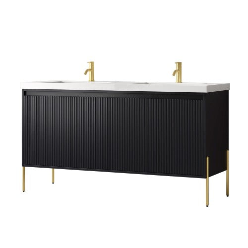 002 Series Charcoal Wood Bathroom Vanity 8