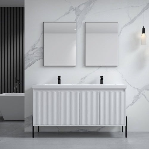 002 Series White Wood Bathroom Vanity 2