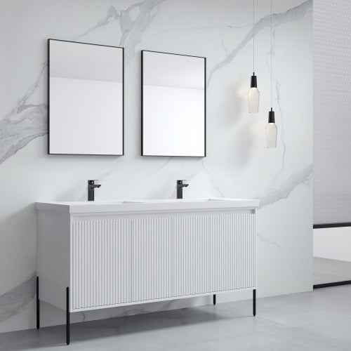 002 Series White Wood Bathroom Vanity 3