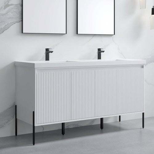002 Series White Wood Bathroom Vanity 1