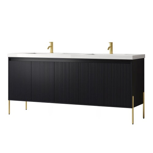 002 Series Charcoal Wood Bathroom Vanity 8