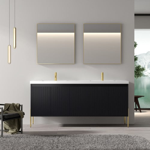 002 Series Charcoal Wood Bathroom Vanity 2