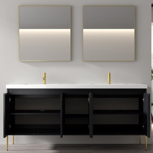 002 Series Charcoal Wood Bathroom Vanity 6