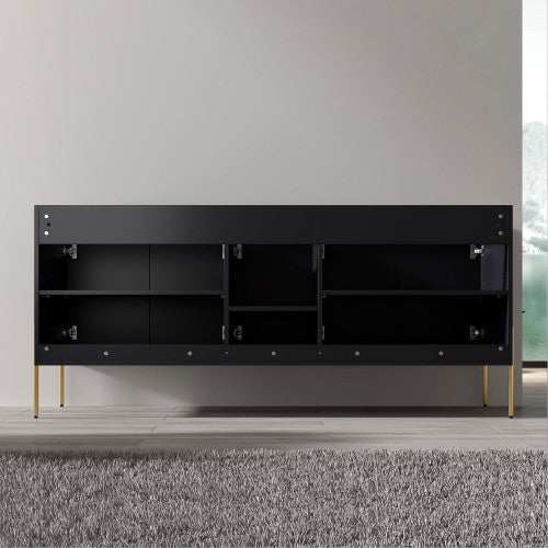 002 Series Charcoal Wood Bathroom Vanity 5